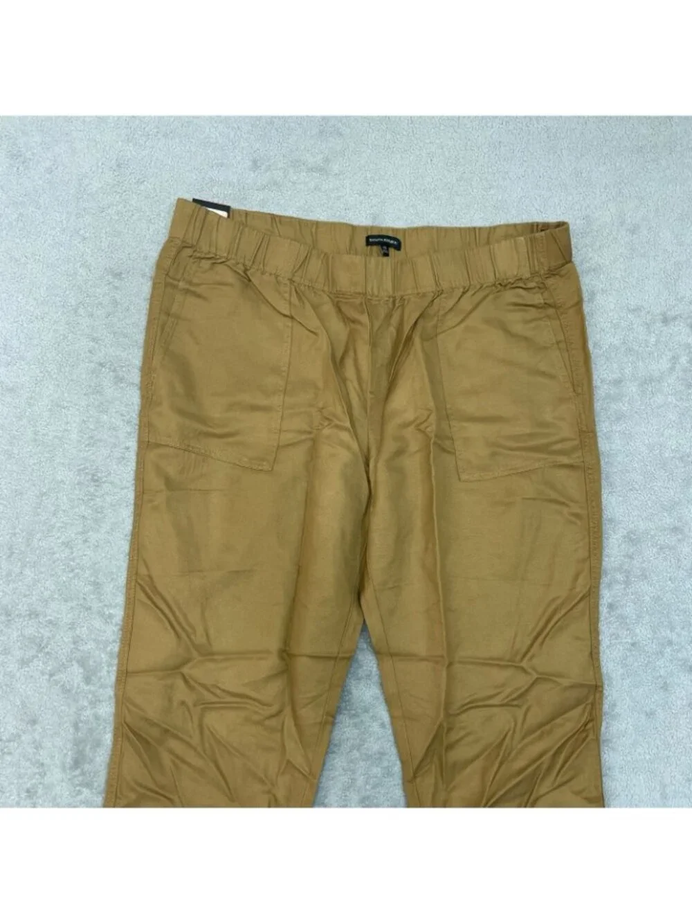 NWT Banana Republic Women's XXL Tapered Crop Pant Tan Pull-On Elastic B1706